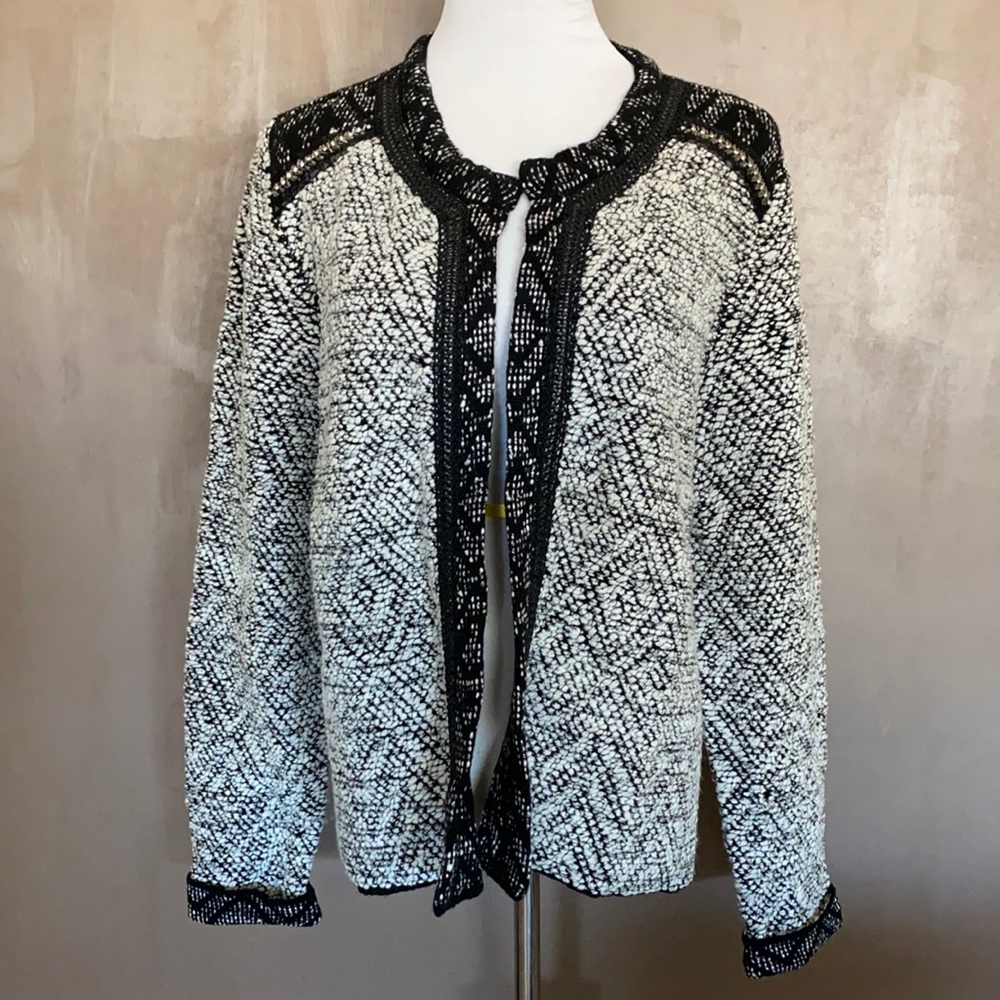 Chico's Marbled Wool Blend Cardigan
